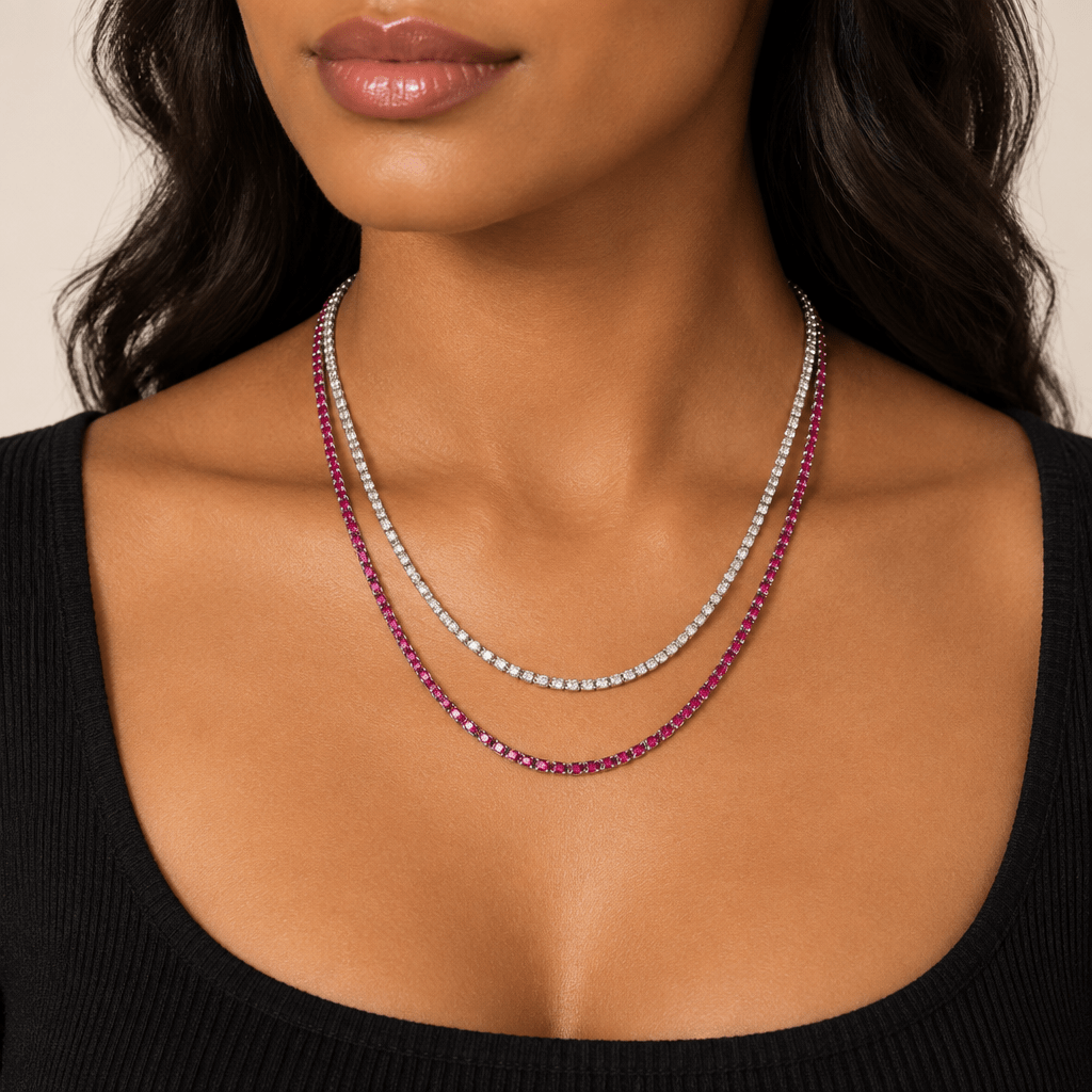 Celestial Double Layered Rhinestone Necklace – Dainty Two-Tier Sparkle Jewelry - Bella Blossom Boutique