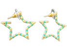 Celestial Turquoise & Gold Star Hoop Earrings - Bella Blossom Boutique