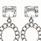 Chain Link Circle Earrings with Rhinestone - Bella Blossom Boutique