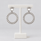 Chain Link Circle Earrings with Rhinestone - Bella Blossom Boutique