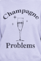 Champagne Problems Oversized Fleece Pullover - Cozy Graphic Sweatshirt - Bella Blossom Boutique