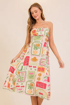Cheri Vintage Floral Lace - Up Midi Dress - Bella Blossom Boutique