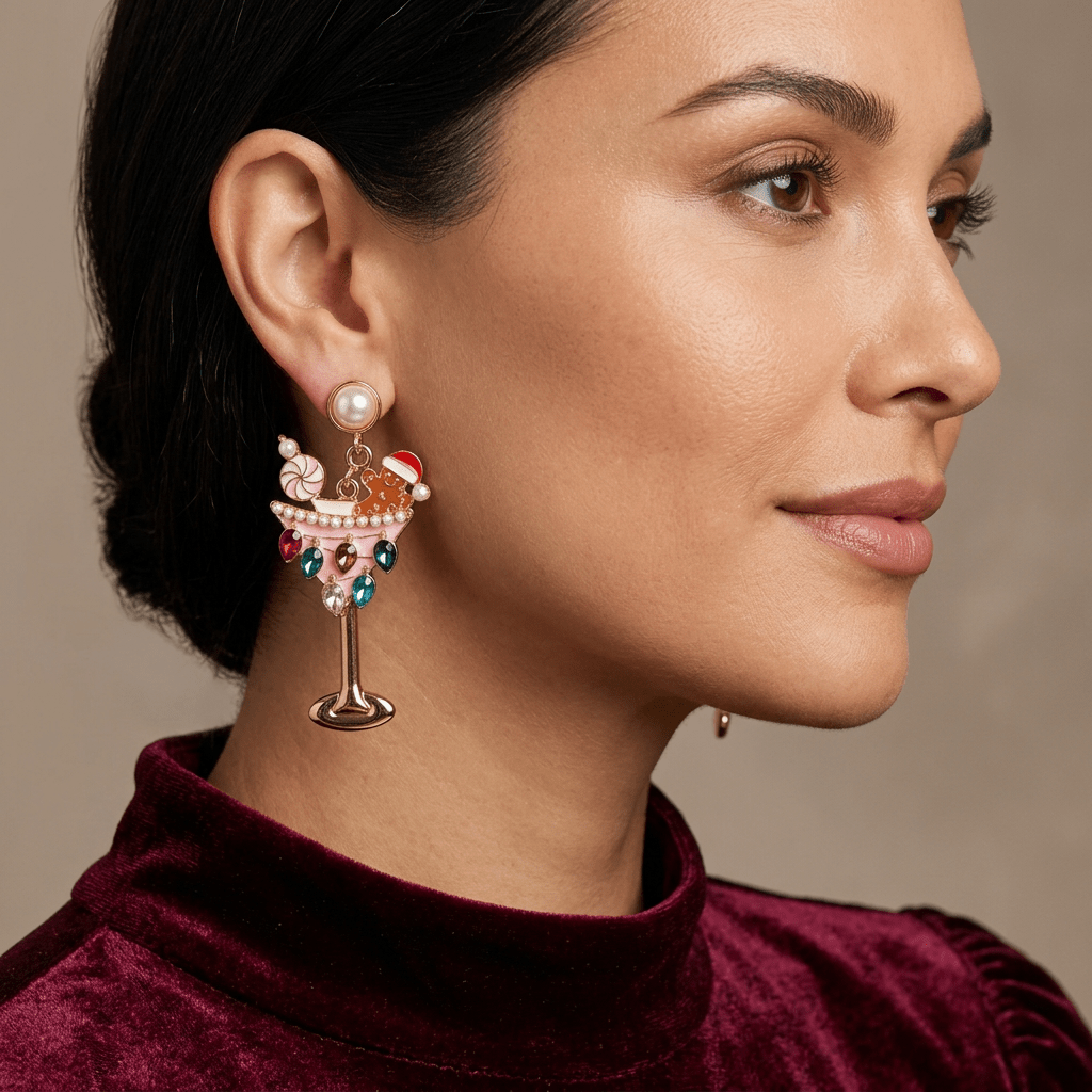 Christmas Martini Earrings - Bella Blossom Boutique