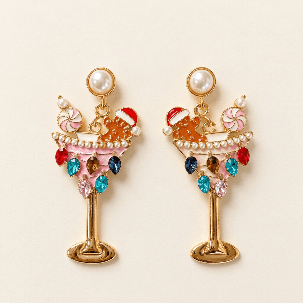 Christmas Martini Earrings - Bella Blossom Boutique