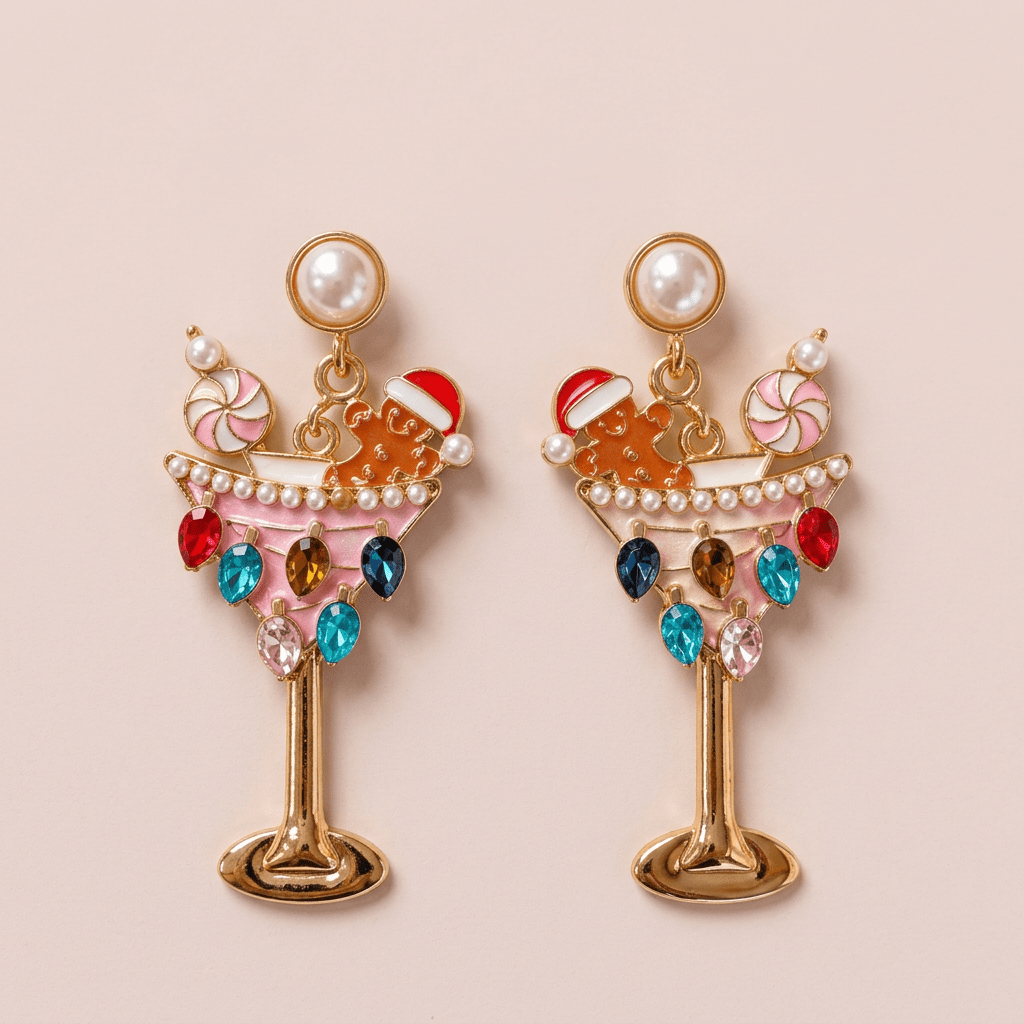 Christmas Martini Earrings - Bella Blossom Boutique