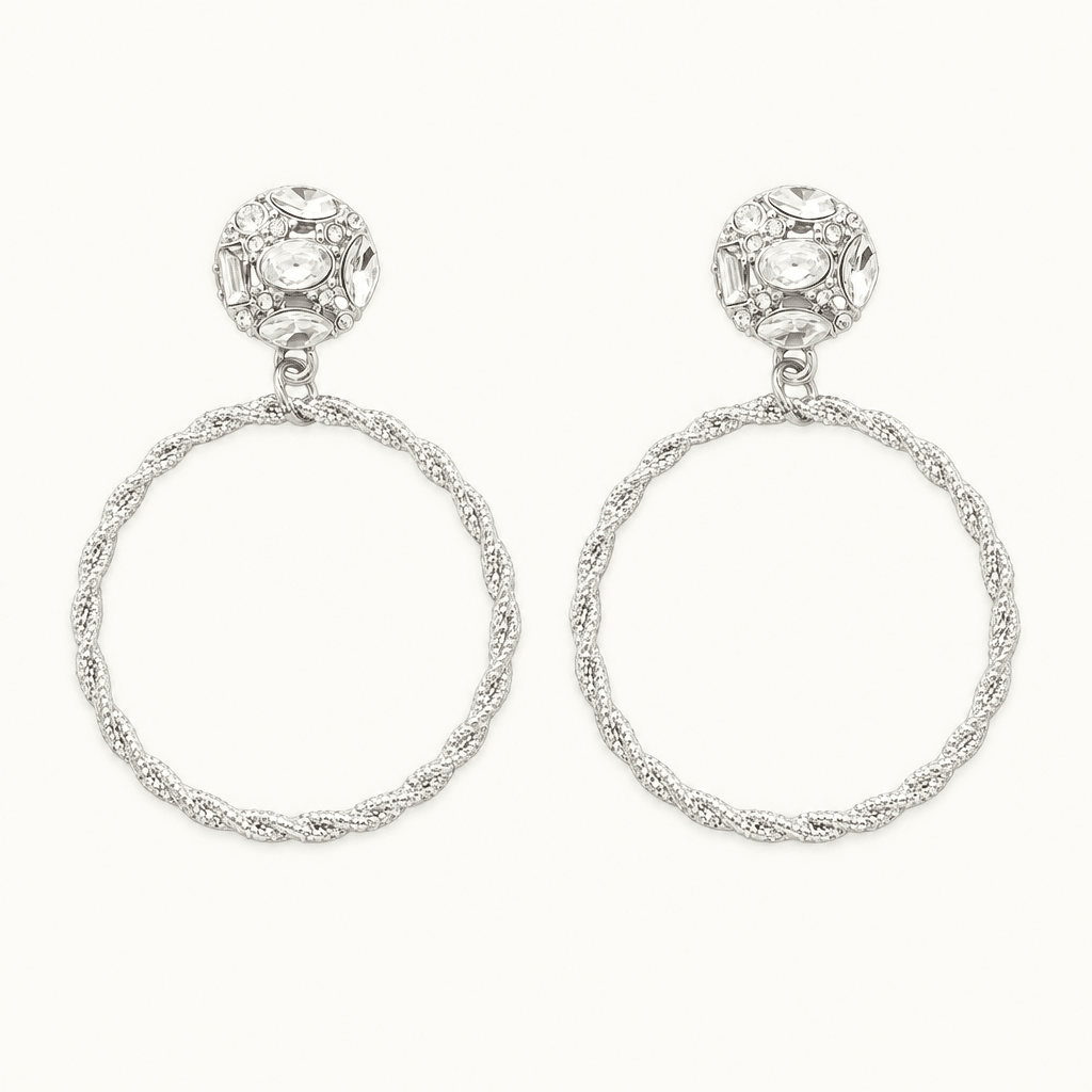 Circle Rhinestone Earrings - Bella Blossom Boutique