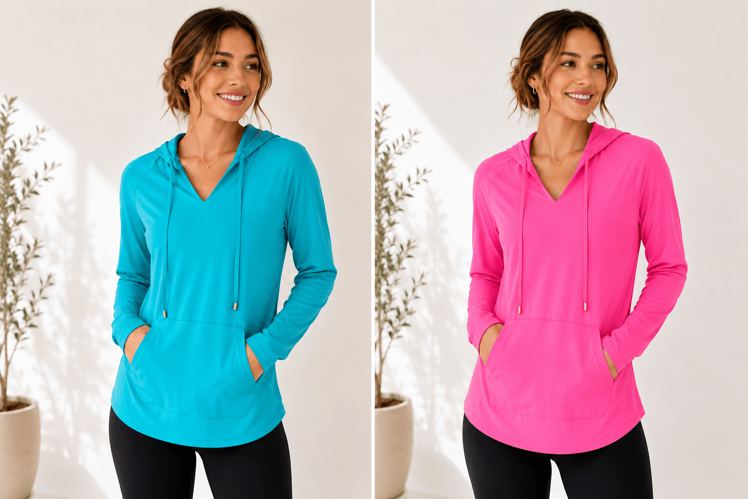 Cloud-Soft V-Neck Lightweight Pullover Hoodie - Bella Blossom Boutique
