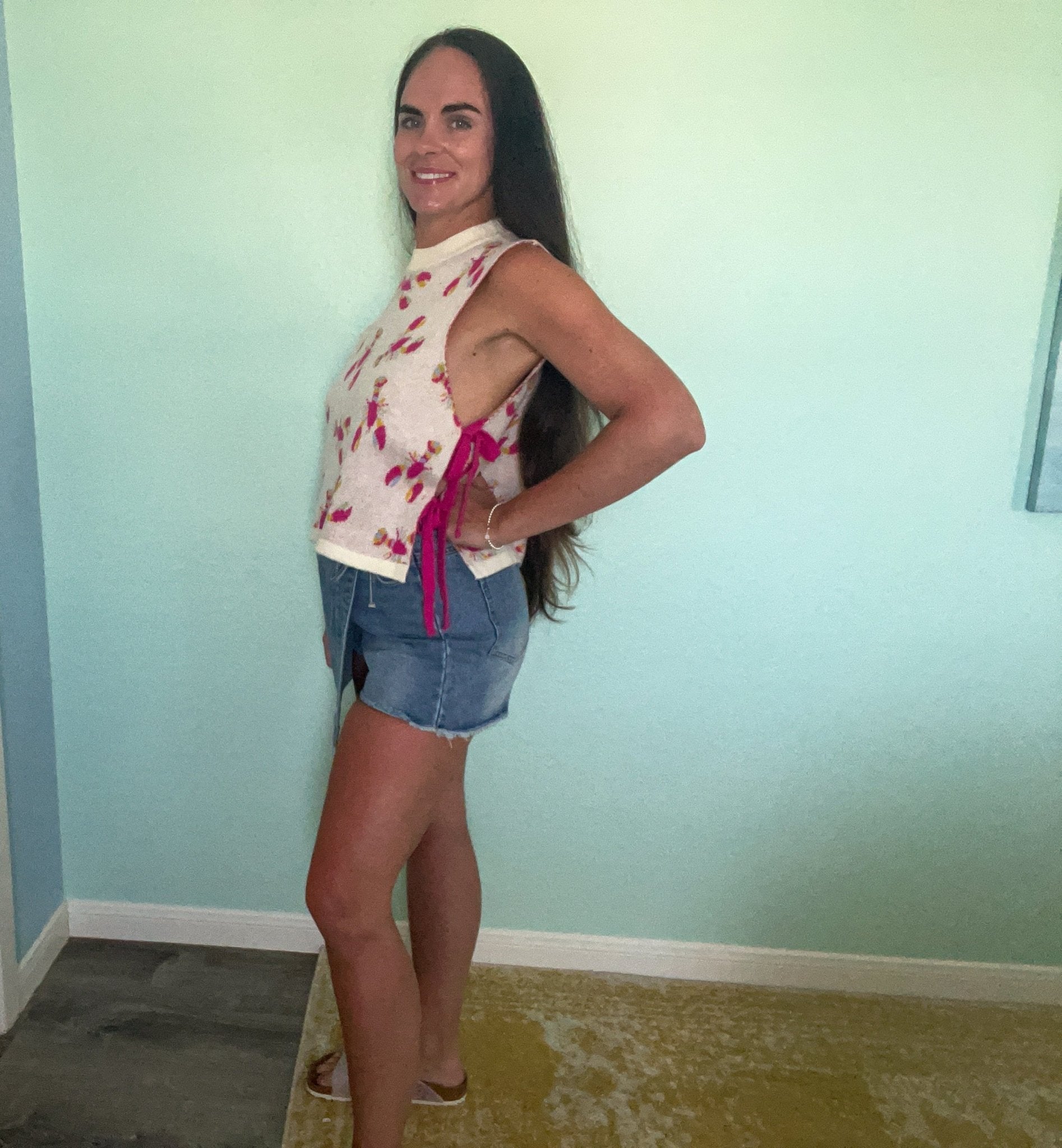 Coastal Chic Lobster Side - Tie Knit Top - Bella Blossom Boutique