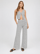 Coastal Chic Striped Knitted Vest & Pant Set - Bella Blossom Boutique