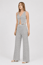 Coastal Chic Striped Knitted Vest & Pant Set - Bella Blossom Boutique