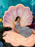 Coastal Embroidered Lobster Gingham Tiered Midi Dress - Bella Blossom Boutique