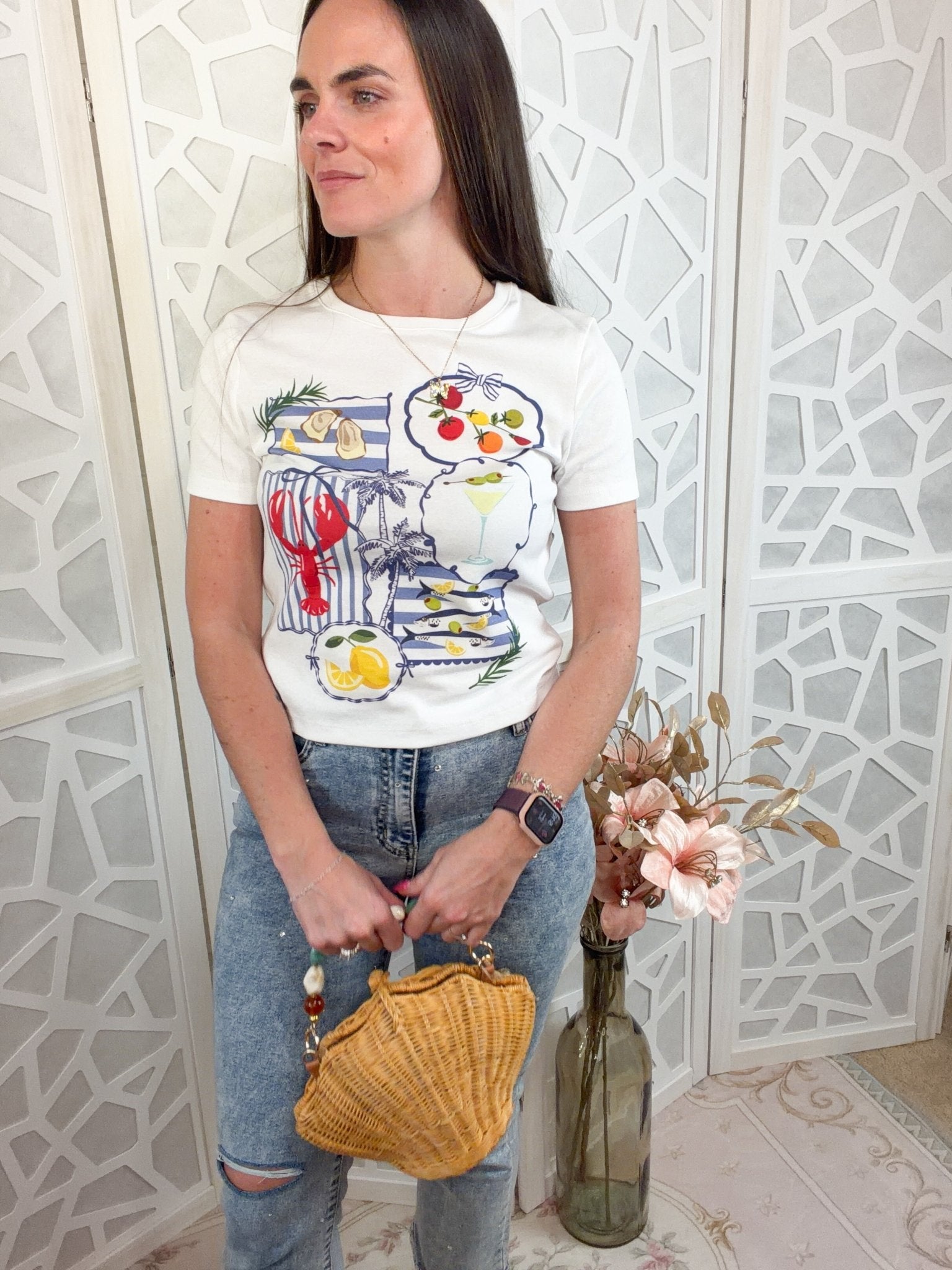 Coastal Picnic Graphic Tee – Ocean Breeze Boutique T-Shirt - Bella Blossom Boutique