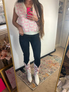 Coquette Pink Ribbon Western Boots – Chic White Bow Cowboy Boots - Bella Blossom Boutique