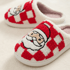 Cozy Christmas Plush Slippers – Festive Santa & Pink Tree Holiday House Shoes - Bella Blossom Boutique