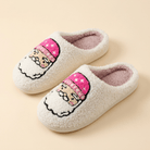 Cozy Christmas Plush Slippers – Festive Santa & Pink Tree Holiday House Shoes - Bella Blossom Boutique