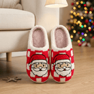 Cozy Christmas Plush Slippers – Festive Santa & Pink Tree Holiday House Shoes - Bella Blossom Boutique