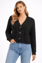 Cozy Popcorn Knit Button - Up Cardigan – Relaxed Fit Essential - Bella Blossom Boutique