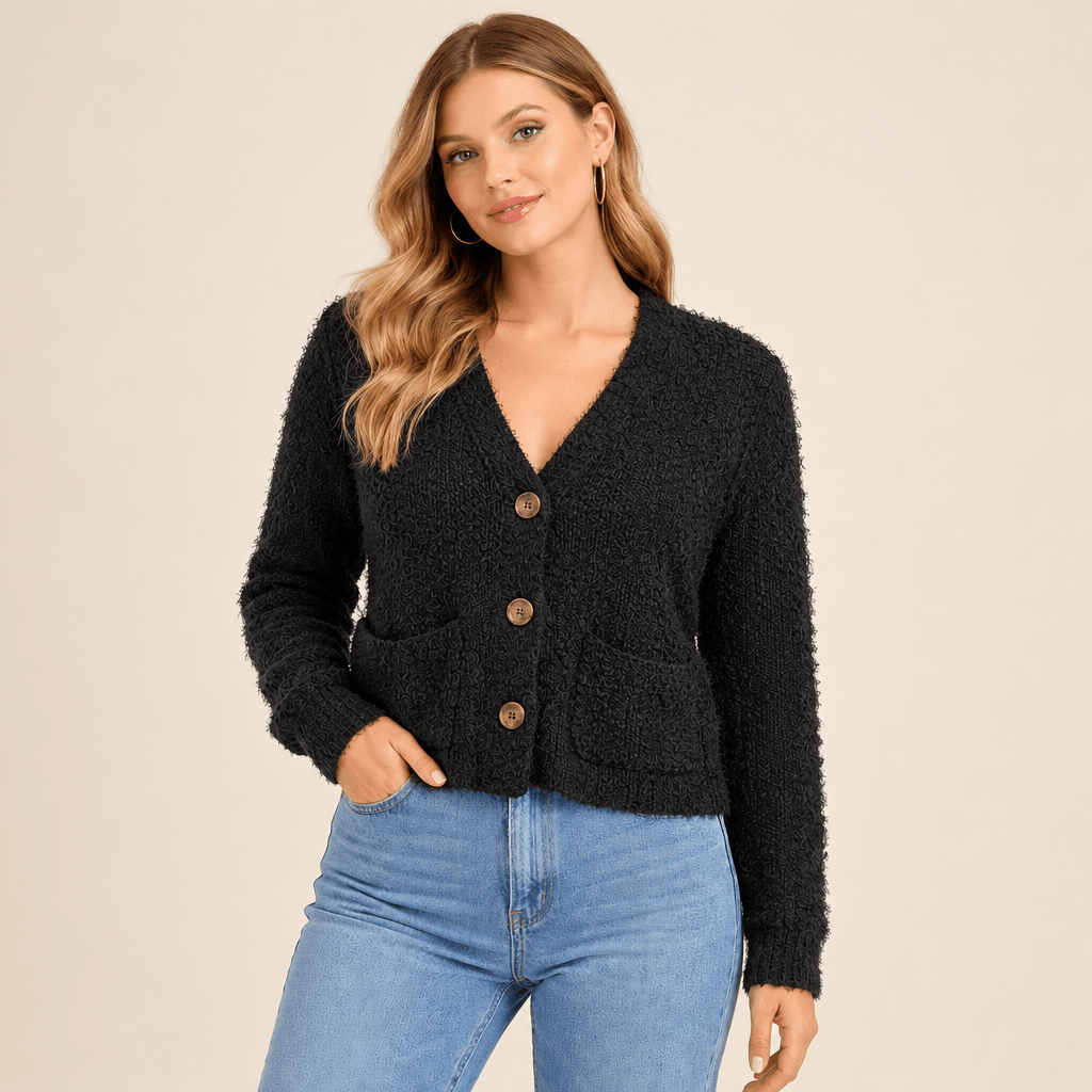 Cozy Popcorn Knit Button-Up Cardigan – Relaxed Fit Essential - Bella Blossom Boutique