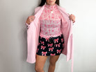 Cupid Love Valentine’s Heart Print Mesh Top - Pink - Bella Blossom Boutique