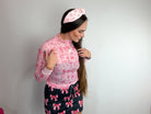 Cupid Love Valentine’s Heart Print Mesh Top - Pink - Bella Blossom Boutique