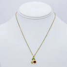 Dainty Gold Cherry Charm Necklace – Sparkling Fruit Pendant - Bella Blossom Boutique