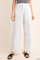 Electra Lightweight Wide - Leg Pants with Utility Pockets - Bella Blossom Boutique