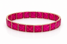 Electric Pink Geometric Square Stretch Bracelet - Bella Blossom Boutique