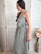 Elegance Plaid Two-Piece Midi Skirt & Crop Top Set - Bella Blossom Boutique