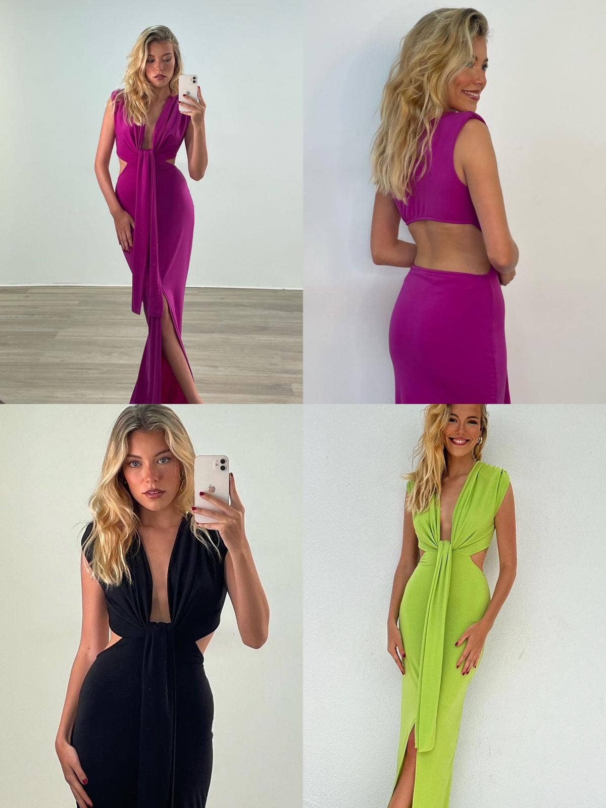 Elena Italian Draped Maxi Dress – Back Cut - Out Evening Gown - Bella Blossom Boutique