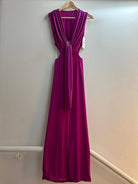 Elena Italian Draped Maxi Dress – Back Cut - Out Evening Gown - Bella Blossom Boutique