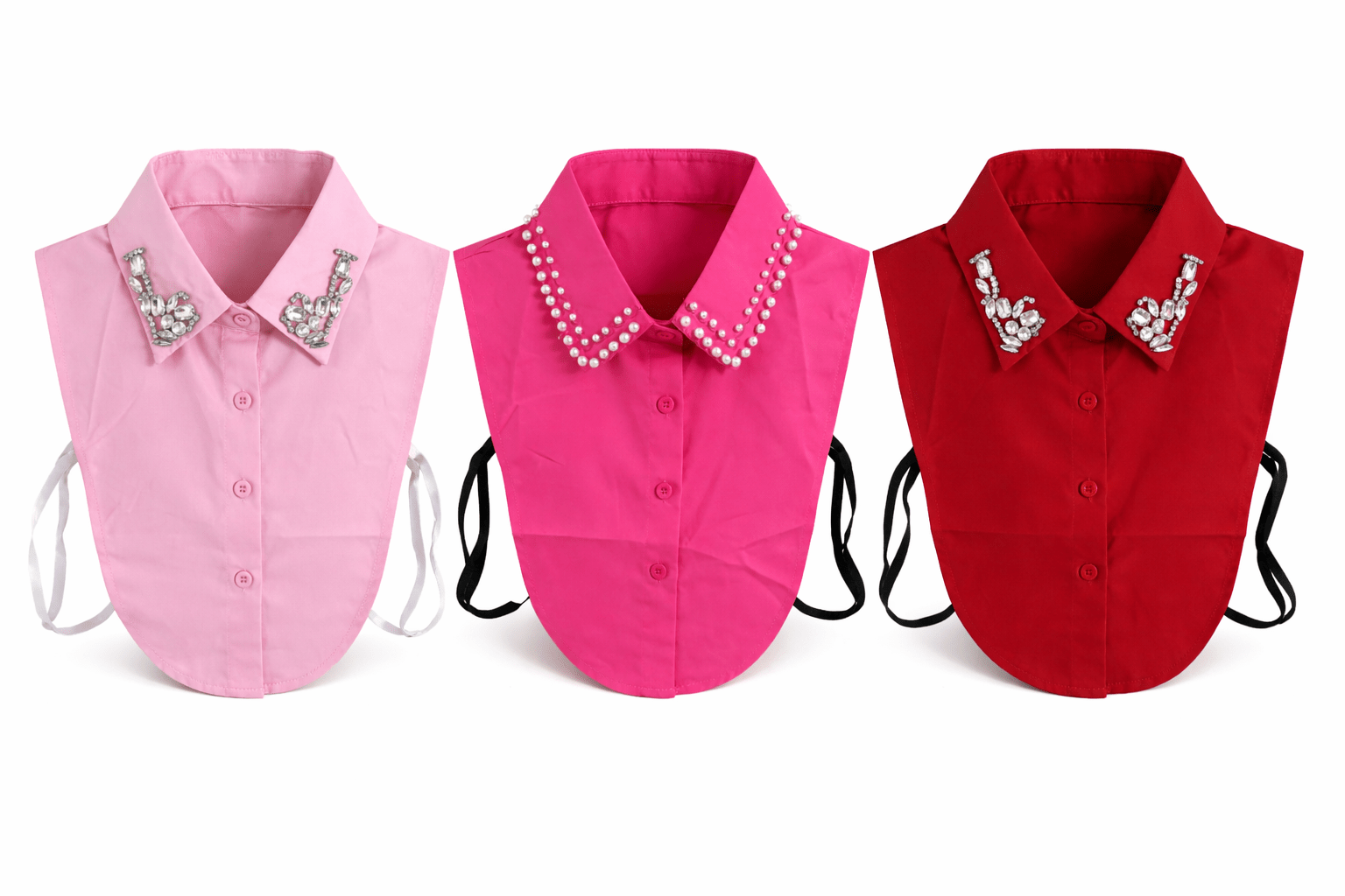 Embellished Faux Collar Layered Look Top - Bella Blossom Boutique