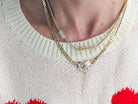 Eternal Glow: Rhinestone Studded Heart Necklace in Gold - Bella Blossom Boutique