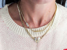 Eternal Glow: Rhinestone Studded Heart Necklace in Gold - Bella Blossom Boutique