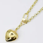 Eternal Heart Lock Necklace – Polished Gold Statement Piece - Bella Blossom Boutique