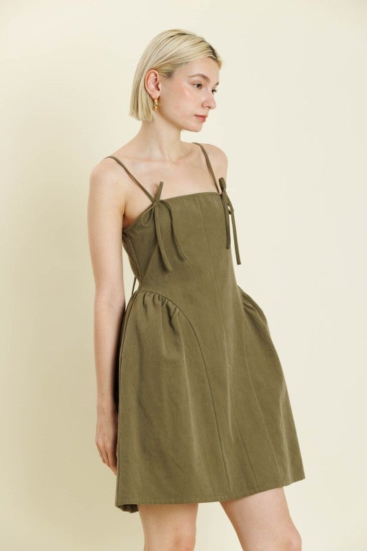 Everly Cotton Bow - Tie Mini Dress – Flattering Summer Sundress - Bella Blossom Boutique
