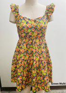 Everly Floral Smocked Mini Dress – Green Multi - Bella Blossom Boutique