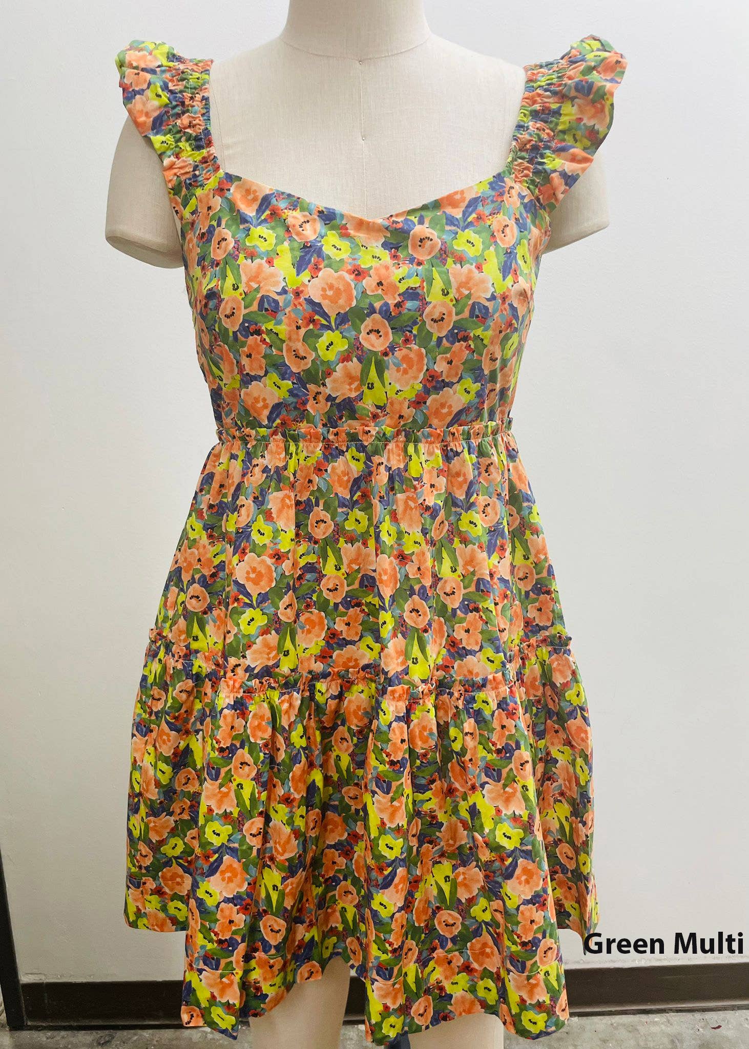 Everly Floral Smocked Mini Dress – Green Multi - Bella Blossom Boutique