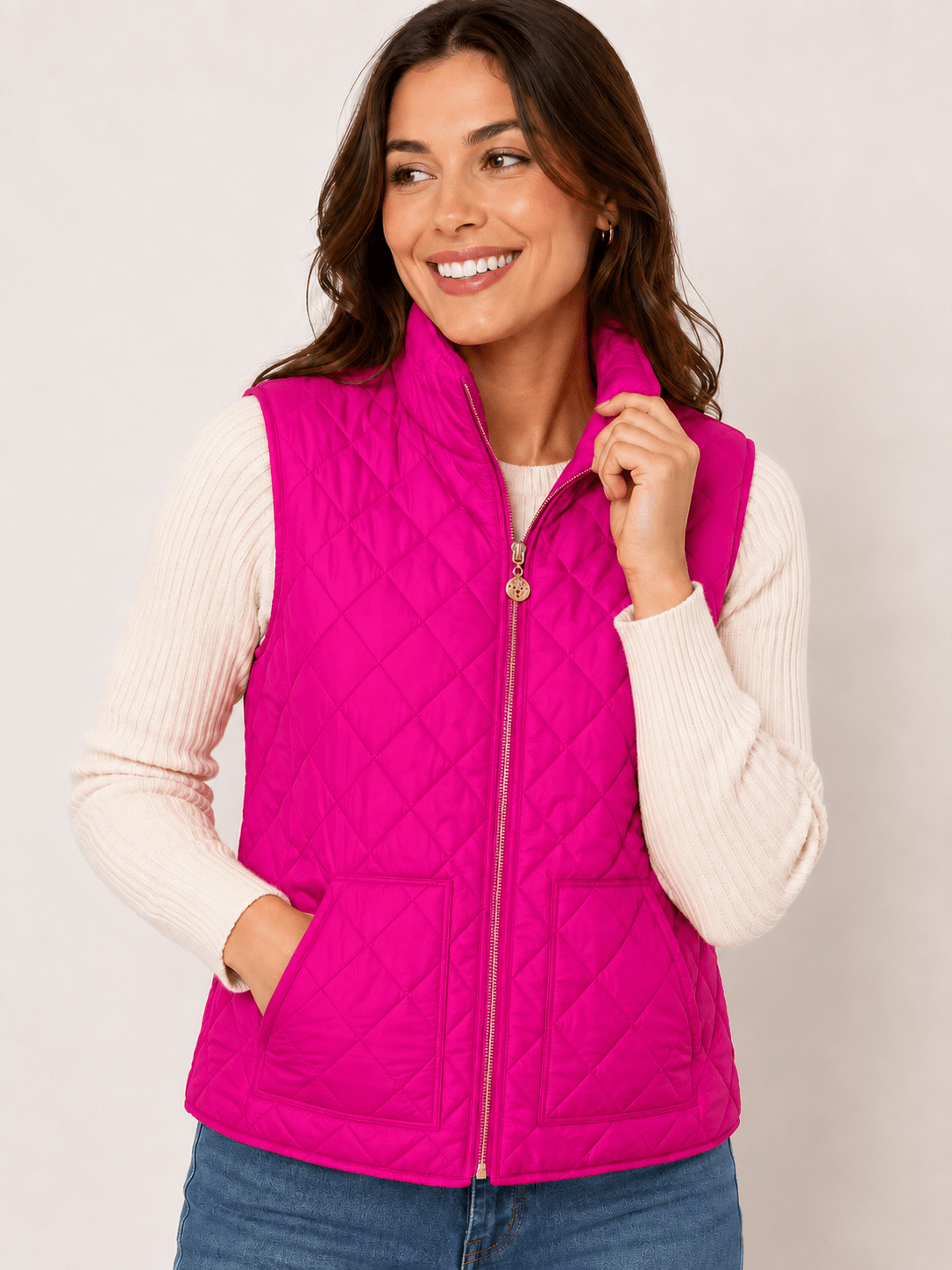Everly Quilted Lightweight Puff Vest – Chic Women's Layering Outerwear - Bella Blossom Boutique