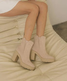 Everly Suede Block Heel Booties – Neutral Lug Sole Ankle Boots - Bella Blossom Boutique