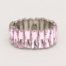 Faceted Rectangle Rhinestone Stretch Bracelet - Bella Blossom Boutique