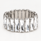 Faceted Rectangle Rhinestone Stretch Bracelet - Bella Blossom Boutique