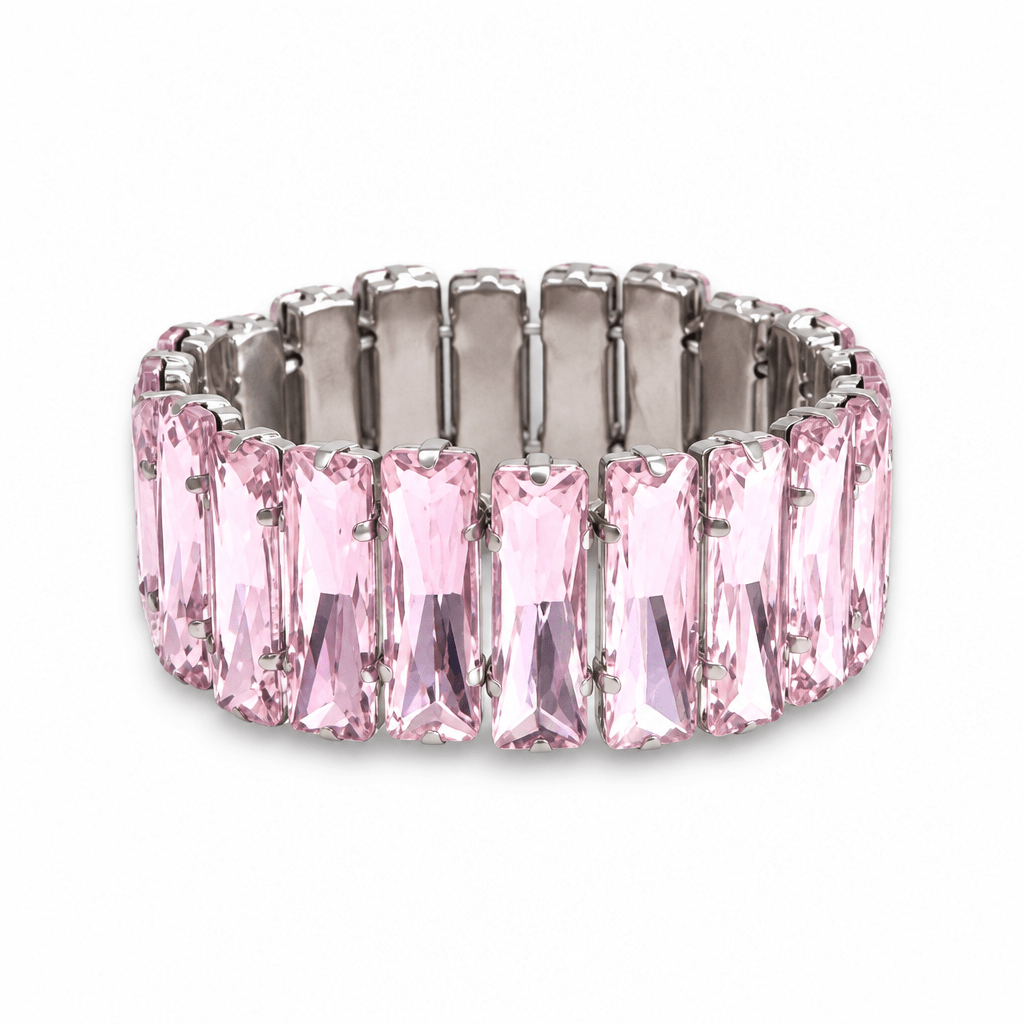 Faceted Rectangle Rhinestone Stretch Bracelet - Bella Blossom Boutique
