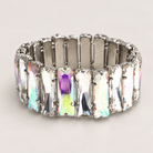 Faceted Rectangle Rhinestone Stretch Bracelet - Bella Blossom Boutique