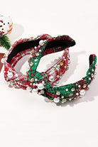 Festive Plaid & Pearl Knotted Headband – Sparkling Holiday Hair Accessory - Bella Blossom Boutique