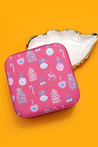 Festive Vegan Leather Travel Jewelry Case - Holiday Edition Organizer - Bella Blossom Boutique