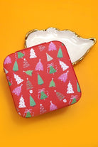Festive Vegan Leather Travel Jewelry Case - Holiday Edition Organizer - Bella Blossom Boutique