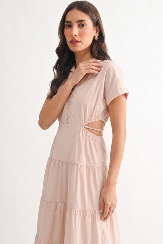 Flawless Tiered Blush Dress - Bella Blossom Boutique