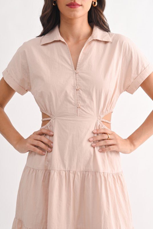 Flawless Tiered Blush Dress - Bella Blossom Boutique