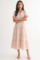 Flawless Tiered Blush Dress - Bella Blossom Boutique