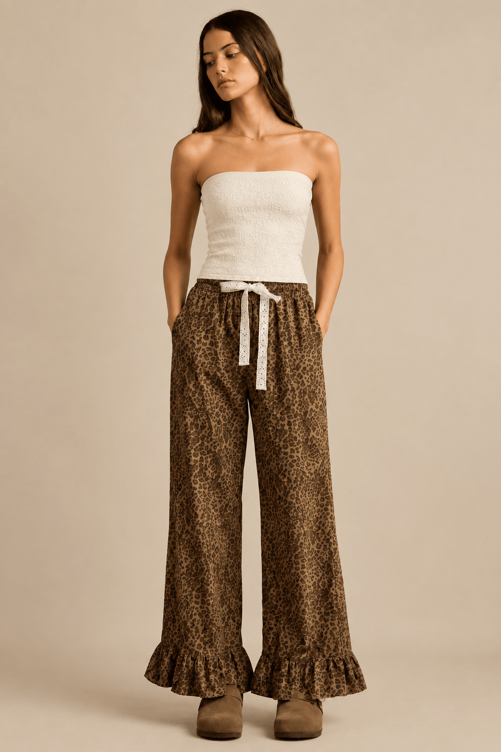 Floral Jacquard Seamless Tube Top - Two-Tone Chic - Bella Blossom Boutique